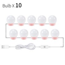 거울 부착 조명 Led 화장대 부착 램프 usb 화장대 디밍 전구 키트 미러 라이트, 10 전구, 네이처 화이트, 2년 보증