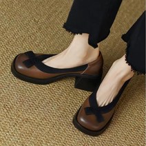 면접용구두 배색 양가죽펌프스 패션 봄 여름 여성 플랫폼 신발 럭셔리 힐