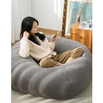 푹신한 구름쿠션 싱글 소파 빈백, 기술 천-다크 그레이  90x100cm 미디엄 M