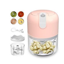 믹서기 휴대용 미니 소형 무선 텀블러 블렌더 전기 마늘 다지기 USB 충전식 식품 250ML 푸드 프로세서 용, Pink+3 1