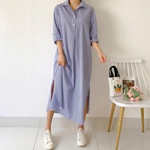 퍼니걸스 3976 데일리 스트라이프 롱 원피스 여성의류