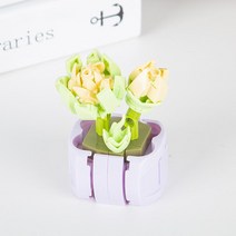 레고 꽃 화분 분재 MOC 블럭레고 블록 호환 꽃다발 Diy 작은 입자 미니 꽃 화분 모델 로맨틱 테이블 품, 06 12