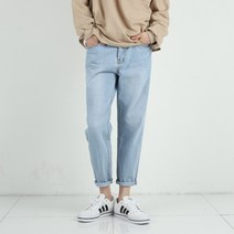 데님공방 남성용 논스판 세미 와이드 데님 팬츠