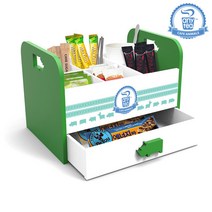 TB603G 우드 애니티 서랍 커피 정리함 코뿔소 그린