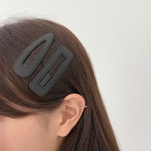 블루씨티 2개 세트 소프팅 레더 삼각 사각 헤어 똑딱핀