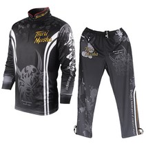 쯔리무사 차단 자외선 낚시복 상하의 釣武者 바람막이, 짙은 회색 정장