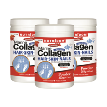뉴트리돔 3병세트- 피부보습 및 영양 먹는 콜라겐 파우더 303g (Nutridom Marine Collagen Hair Skin Nails powder 303g x3)