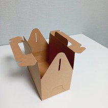 배꼽대장 손잡이 투명창 무지 선물상자 24매, 무지상자 브라운   24매