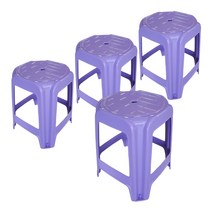 뉴플라스틱 플라스틱의자 휴대용의자 사각의자2호, 사각의자 2호 디지털 라벤더, 4개묶음