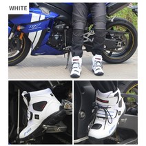 두손드림# 바이크 신발 오토바이 레이싱 부츠 라이딩슈즈, 화이트