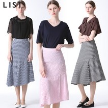 [리스트(LIST)] 깅엄체크 언발란스 스커트