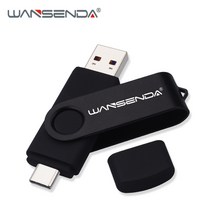 wansenda usb 3.0 type c usb 플래시 드라이브 otg 펜 드라이브 usb 스틱 2 in 1 고속 pendrive, 256GB, 검은 색