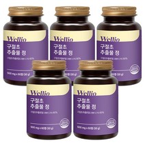 웰리오 프리미엄 국산 고함량 구절초 추출물 500mg*60정, 5통, 웰리오 구절초 추출물 정 500mg x 60정