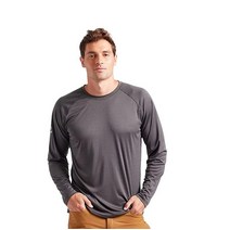 TRUEWERK B1 Sun 남성용 긴소매 티셔츠 자외선 차단 셔츠 수분 흡수 UPF 50 보온 조절 스 블루, Dark Heathered Grey, XX-Large, Dark Heathered Grey