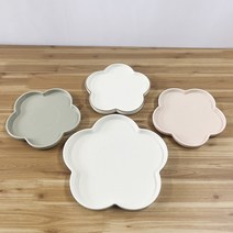 조샙하우스 꽃모양 도자기그릇 플라워접시 2사이즈, 벚꽃 핑크