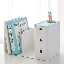 바이아트몰 서랍달린북앤드 깔끔한 인테리어용 책꽂이, 02-쿨그레이, 2단