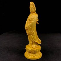 가정용 회양목 불상 미니 불상 불교 용품 관음보살상 원목 용품 진열품, 10cm