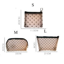 파우치 투명 메쉬 메이크업 케이스 주최자 스토리지 파우치 캐주얼 지퍼 세면 용품 워시, M, b