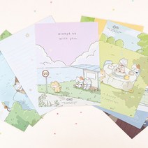 누나 여사친 생일선물 예쁜 캐릭터 편지지 세트, 굿드림