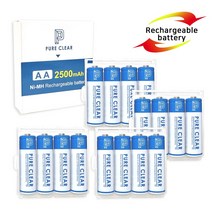 퓨어클리어 AA 2500mAh 16알 케이스포함 충전지 건전지 배터리, 퓨어클리어 AA 2500mAh 16알 (케이스포함)