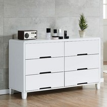 네베 3단 와이드 서랍장, 색상:오크화이트