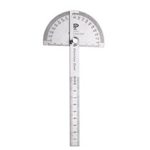 Vastar 180 학위 조절 각도기 스테인레스 스틸 각도 게이지 라운드 헤드 캘리퍼스 측정 눈금자 328298, 은