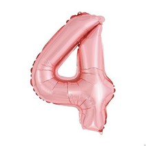 1살 - 7살 100일 2023년 등 의미있는 숫자를 표현하기 좋은 숫자 은박풍선 로즈골드, 숫자 4