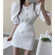 선오픈 청순 엠보 투피스 세트 TS307