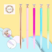 [신혼일기] 2023 미니 다이아몬드 보석펜 보석 볼펜 큐빅 다이아 홍보 판촉 답례품 각인 인쇄, 1개, 그라데이션 핫핑크