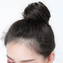 피케이몰 여성 똥머리 올림머리 헤어 가발 머리밴드, 1개, 다크브라운