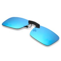 글라시야 사각형 및 원형 클립선글라스 15종, 사각 블루미러(금속테용)