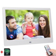 전자 액자 디지털 앨범 스마트 미니 인치 사진 프레임 알람 시계 비디오 플레이어 원격, 흰색 16GB SD 카드, EU 플러그