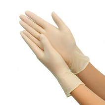 라텍스 일회용 니트릴 주방용 요리 위생 셰프 실험실 고무 장갑 100매, 베이지색, S