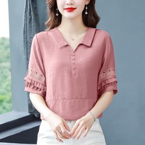 40대 50대 중년 블라우스 엄마옷 코튼 린넨 셔츠