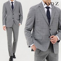 지오지아 앤드지 슬림 글랜체크 그레이 정장세트 (BZA2SB1105_BZA2SP1105)