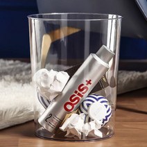 원형 쓰레기통 투명 뚜껑없는 휴지통 오픈 인테리어 쓰레기통 4컬러, 01. 투명