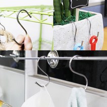 소 S자형 다용도고리 10P 벽걸이 스페이스월후크 네트망 휀스 스텐고리 밀대걸이 펜스망 휀스망 후크걸이, 기본