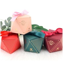 10개 미니 선물 포장 보석모양 접이 박스 초콜릿 종이상자 수예품 악세사리 답례품 이벤트, 소 - 와인