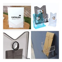 1단 디자인 카달로그 브로셔 꽂이 A6-검정 명함스탠드 쿠폰거치대, A4-파랑