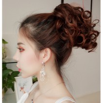 포니테일 가발 여성 자연모사 헤어 올인원 볼륨 스트랩형 이화롤 짧은 포니테일 저묶음 가발, 색깔1, 하나