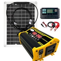 태양열 충전기 4000w 전원 인버터 12v 110220v 50w 태양 전지 패널 60a 컨트롤러 비상 태양열 발전기 배터리 충전 usb 출력, 1 전체 세트, 12v  220v 인버터