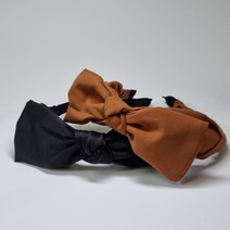 2종 1세트 왕리본 헤어밴드 블랙 여성 넓은 머리띠