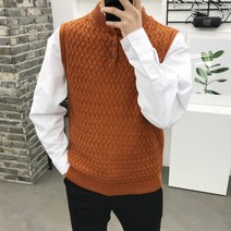 용된다 남자 가네꼬 헨리넥 니트 베스트 조끼