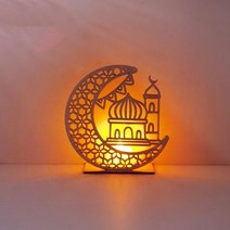 차량용 종교용품 자동차 장식 불교 티베트어 기도 Fengrise Wood Moon Eid 무바락 Led 라이트 EID 자동차, 03 Palace