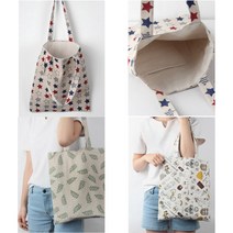 루키 겨울에코백 린넨 무지 양면 스트라이프 에코백 38종류, 107-linen-에펠탑