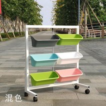 바퀴달린 층층 화분 꽃 선반 야외 발코니 베란다 좁은공간 야채 녹색 식물 재배 랙, 06-무작위 3단 색상 패키지 야, 01-큰