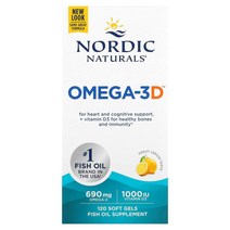 Nordic Naturals 오메가-3D 레몬 120정