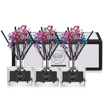 일라토스 플라워 디퓨저 200ml 3P + 섬유스틱 15P + 생화 3P 세트, 코튼 블라썸 향