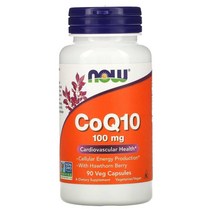 Now Foods (나우 푸드) NOW Foods CoQ10 산사나무 열매 함유 100mg 베지 캡슐 90정, 2개