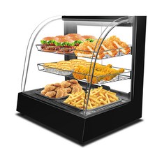 쇼케이스 햄버거 치킨 와플 베이커리 보온 온도조절, 3단 52cm 블랙